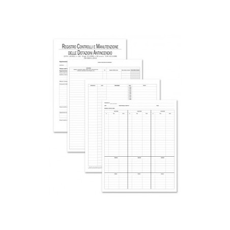 Registro controlli e manutenzione delle dotazioni antincendio - 40 pagine prenumerate - 31x24,5 cm
